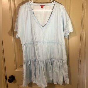 Chelsea & Violet Sky Blue V-Neck Mini Dress